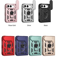 Étui pliable pour iPhone 18 avec protection d'objectif et support, coque de protection anti-chute raffinée