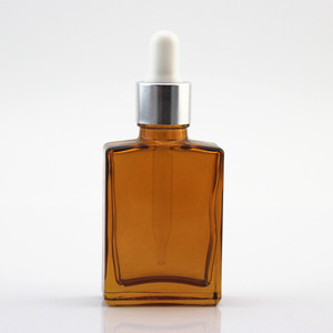 Quadratische 30ml Bernsteinfarbene Mattglas-Flasche für Ätherische Öle mit Glaspipette 30 ml 1oz Braune Leere Rechteckige Parfümflasche - Product Image 3