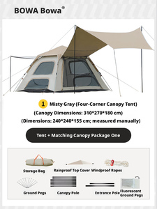 Carpa de camping automática 2 <span class=keywords><strong>en</strong></span> 1 con toldo integrado, diseño de apertura rápida, impermeable, para exteriores, venta al por mayor. - Product Image 6