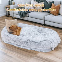 Coussin pour chien classique en fausse fourrure et éponge, lavable en machine, couverture moelleuse et spacieuse, idéal pour l'hiver