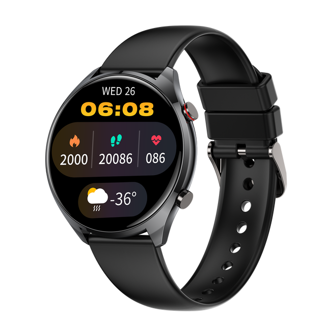 2026 New AMOLED Full Touch Screen Smart Watch 24-hour Continuous Heart Rate Blood Pressure Monitoring Email Calendar Alerts IP68