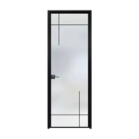 Porte de douche en verre trempé avec cadre en aluminium, porte française à double battant en acier, porte de salle de bain en PVC