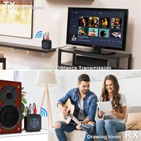 Ensemble émetteur-récepteur audio sans fil 1Mii 2,4 GHz avec adaptateur RCA AUX pour kit numérique TV