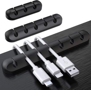 케이블 홀더 클립 관리 코드 주최자 클립 실리콘 자체 접착 USB 충전 케이블 전원 코드 마우스 케이블 와이어 <span class=keywords><strong>PC</strong></span> - Product Image 1