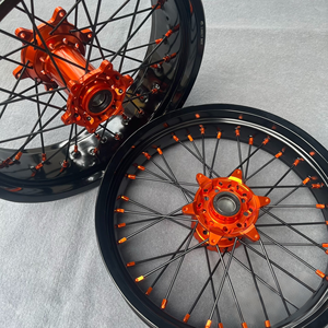 Roues Supermoto en aluminium CNC de 17 pouces, jantes bicolores bleues pour Yamaha YZ <span class=keywords><strong>YZF</strong></span> YZX 125 <span class=keywords><strong>250</strong></span> 450, kit de conversion pour moto tout-terrain - Product Image 5