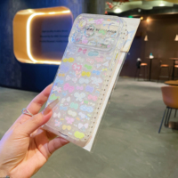 Nouvelle coque de téléphone anti-traces de doigts PC+TPU avec grande fenêtre, cadre d'objectif floral, coque latérale en coquille colorée diamantée et nœud macaron pour 17 Pro Max 16