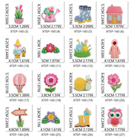Nouveau coloré printemps fleur broderie vêtements patchs types personnalisés fleur conception brodé fer sur Patch pour vêtements chapeau sac