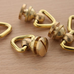 Anillo <span class=keywords><strong>de</strong></span> Latón Giratorio Grande y Grueso con Cabeza <span class=keywords><strong>de</strong></span> Monje, Hecho a Mano en Cuero, para Instalación en Equipaje, 12*M5*26 para Bolsa - Product Image 4