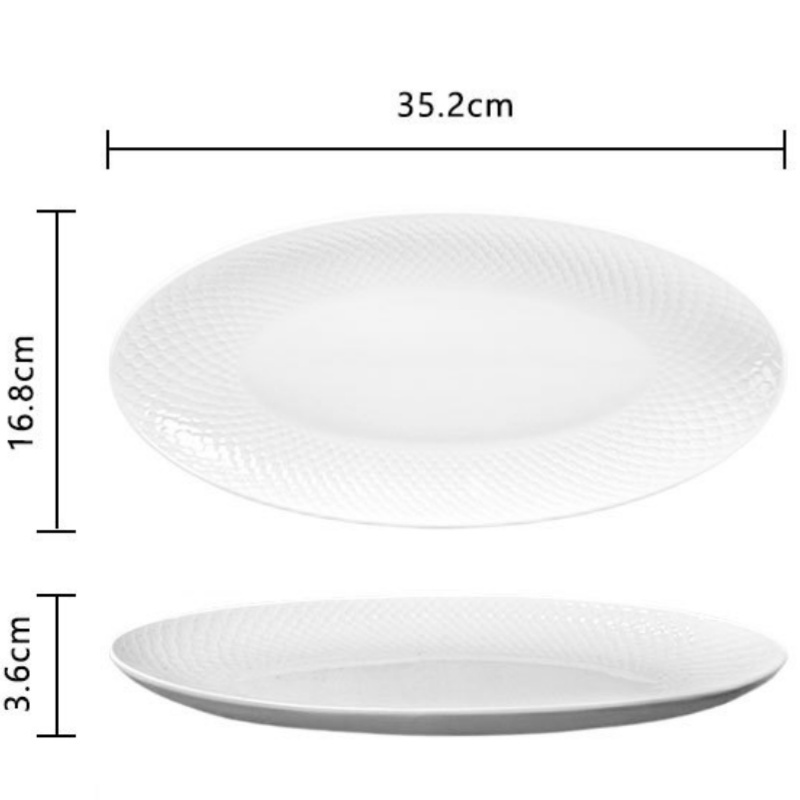 Piatto da pesce bianco da 14'' A