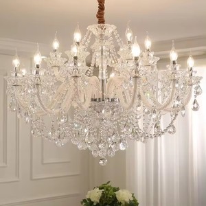 Lustre en cristal français de style européen, lampes suspendues en verre classiques de luxe Zeal Lighting pour salon - Product Image 4