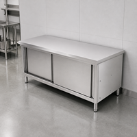 Table de travail en acier inoxydable, table de travail en acier inoxydable pour cuisine commerciale avec armoire de rangement