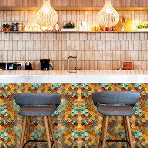 Hexagon Retro Bronze Peel and Stick Aluminum Mosaic <b>Tile</b> <b>Backsplash</b> - Product Image 6