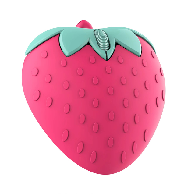 Custom 3D Wireless Optical Ergonomic Plastic Computer Mouse for Children with Cute Strawberry Design and Customized Colors