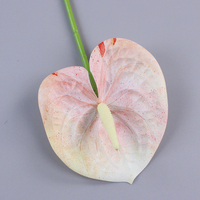 Fleur artificielle Anthurium en PU, faite à la main, toucher réel, tige réaliste de 60 cm pour arrangement floral, décoration maison et jardin
