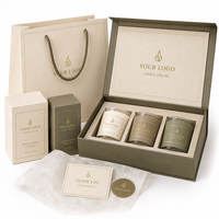 Sacs en papier kraft avec estampage à chaud, enveloppes personnalisées, autocollants imprimés, 250 g/m², emballage de vente au détail pour boutique de bougies, OEM ODM