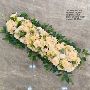 Decoración <span class=keywords><strong>de</strong></span> Boda Hecha a Mano con Rosas y Hortensias <span class=keywords><strong>de</strong></span> Seda Suave, Realistas, Guirnaldas Colgantes para el Pasillo, Decoración <span class=keywords><strong>de</strong></span> Pared para San Valentín - Product Image 2