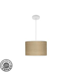 Lampada a Sospensione E27 Bianca e Chiaro Ambra 30x30 cm - Ideale per Illuminazione Decorativa Interna. - Product Image 1