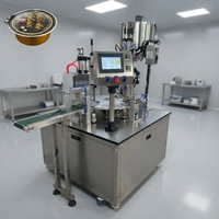 Machine de remplissage et de scellage automatique à disque rotatif pour miel, pâte, eau, avec cuillère et gobelet, haute précision, pneumatique, 200 ml, pour l'emballage de boissons