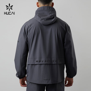 Custom Men Polyester Front Pockets <strong>Waterproof</strong> Windproof <strong>Thin</strong> Autumn Half Zip Sports Running Outdoor <strong>Jacket</strong> - Product Image 2