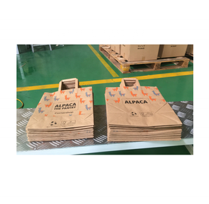 Recycler sac à Provisions en papier kraft sac En Papier avec poignée Plate de Haute qualité - Product Image 1