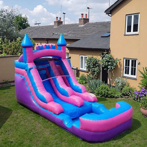 Gran oferta, combo de tobogán inflable de salto y rebote de doble carril para niños, Material de PVC, accesorio a precio de fábrica - Product Image 1