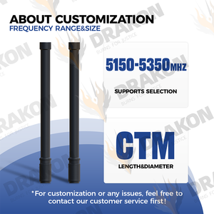14dBi 50W 100W 200W低VSWR信号ドローンジャマーグラスファイバーアンテナ5150-5350MHz黒N-Jオスコネクタ垂直偏光 - Product Image 6