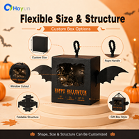 Scatola Portatile per Caramelle in Cartoncino Argentato Personalizzata, Riciclabile, di Alta Qualità, a Forma di Pipistrello, Confezione Regalo per Halloween