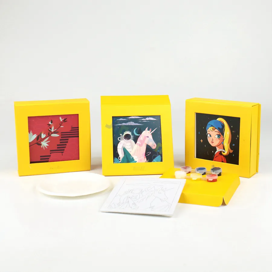 Custom Fancy DIY Oil Painting Drawing Sets with Photo Album Base for Kids Top Quality