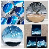 Revêtement en résine époxy pour sols, à haute brillance et auto-nivelant, idéal pour la fabrication d'horloges et la finition des surfaces de table en marbre.