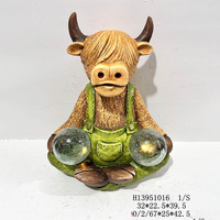 Offre Spéciale Home Decor Articles d'ameublement de bureau vache petits Pots de fleurs magnésie artisanat vache highland pour la décoration de jardin