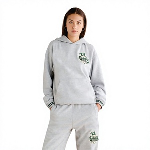 Sweat à capuche en molleton gris chiné coton-polyester avec logo personnalisé, fabricant OEM ODM, fournisseur, usine, vente en gros, unisexe - Product Image 1