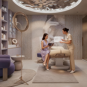 Decoración de Lujo Personalizada para Salón de Uñas, Exhibidor Interior para Tienda de Belleza, Mostrador de Barra, Vitrina y Decoración con LED para Salón de Belleza - Product Image 2