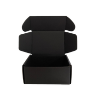 Boîte en Papier Carton Ondulé Noir Personnalisée pour l'Emballage et l'Expédition de Vêtements Recyclables