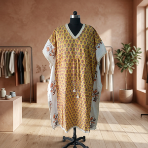 Nuevo Kaftán Corto de Diseño Indio para Mujer, 100% Algodón, Fabricante de Ropa Femenina, Kimono Corto de Algodón, Kaftán de Playa - Product Image 2