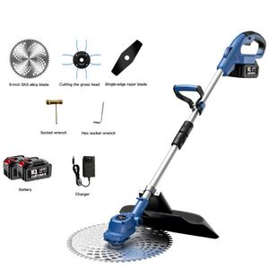 Industrial Cordless Lawn Trimmer & Mower 21V 3.0Ah Li-ion Battery <b>Grass</b> <b>Edger</b> with 3 Cutting Blade Types - Product Image 2