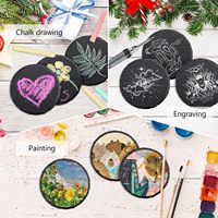 Ensemble de sous-verres ronds classiques en pierre naturelle personnalisés en gros avec support métallique, écologiques pour mariages et fêtes