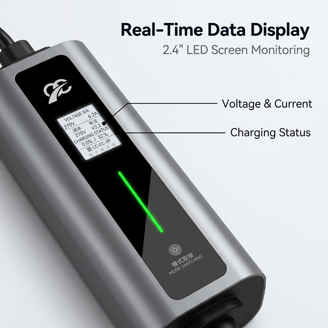Car Portable Charging Station with Screen Plug and Play Function 7kw Portable Ev Charger