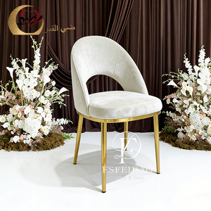 Silla de Boda de Lujo Moderna con Respaldo Alto, de Acero Inoxidable y Cuero PU Dorado, para Eventos de Hotel, Apartamentos y Uso en Exteriores - Product Image 3