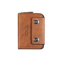 Nouveau portefeuille court pour homme, ample, à double boucle, grande capacité, multifonctionnel, pour permis de conduire et cartes de loisirs