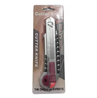 Couteau utilitaire robuste avec lame en acier au carbone de 18 mm de large et tranchante, avec 5 lames rétractables, coupe-boîte pour cartons