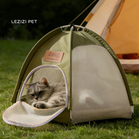Tente pliable pour chat en gros, respirante, en maille, avec coussin doux, pour intérieur et extérieur, portable