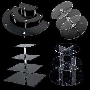 Acrylic 3-Tier <strong>Rotating</strong> <strong>Cake</strong> <strong>Stand</strong> with Clear Shelves for Wedding and Birthday Dessert Display and Birthday Centerpiece - Product Image 1