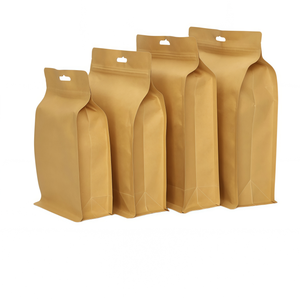 Kantong Kertas Kraft Mini Ziplock dengan Jendela Transparan yang Dapat Ditutup Kembali untuk Pengemasan Sampel Teh, Kacang, dan Buah Kering