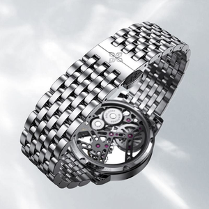 Reloj Tourbillon Original AGELOCER, Reloj Mecánico Manual, Correa de Cuero y Acero Inoxidable, Reloj de Negocios para Hombre, Esqueleto, con Caja - Product Image 6