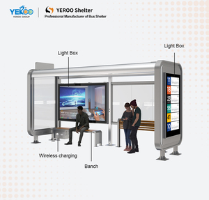 Thiết Kế Ban Đầu Chất Lượng Cao Tùy Chỉnh Hiện Đại Thép Xe Buýt Dừng Nơi Trú Ẩn Hộp Đèn Đô Thị Xe Buýt Công Cộng Dừng Thông Minh Xe Buýt Dừng Nơi Trú Ẩn - Product Image 3
