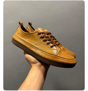 Leather lace-up casual <b>shoes</b> for men with soft sole <b>height</b>-<b>increasing</b> cushioning comfortable and anti slip retro style <b>shoes</b> - Product Image 6
