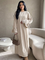 Robe longue élégante et douce pour femme, en velours côtelé uni, avec nœud papillon, respirante, décontractée, collection automne/hiver F-38