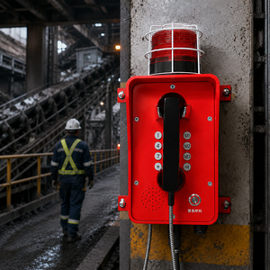 Téléphone industriel étanche avec clavier et voyant d'avertissement CE FCC pour usage d'urgence dans les tunnels, mines et ports - Fournisseur - Product Image 5