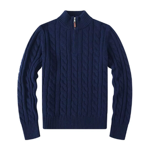 Áo len cổ lọ dệt kim kiểu Polo phong cách <span class=keywords><strong>Old</strong></span> Money, áo hoodie nửa khóa kéo, kiểu dáng thường ngày mùa đông dành cho nữ, có họa tiết ngựa Pony. - Product Image 3