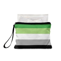 Pochette à monnaie personnalisée en toile de polyester à fermeture éclair, thème gay aromantique, pour usage quotidien des navetteurs, voyages et stock de gros transfrontalier